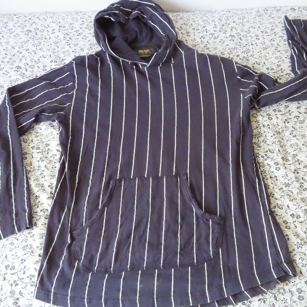 10 Deep Mens Large Stripe Pullover Hoodie